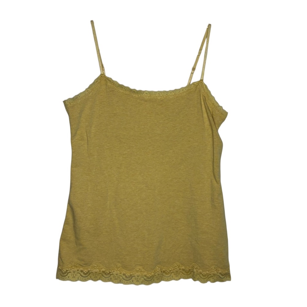 Sonoma Women Size Medium Yellow Lace Trim Cami Tank Top Y2K Bella Swan